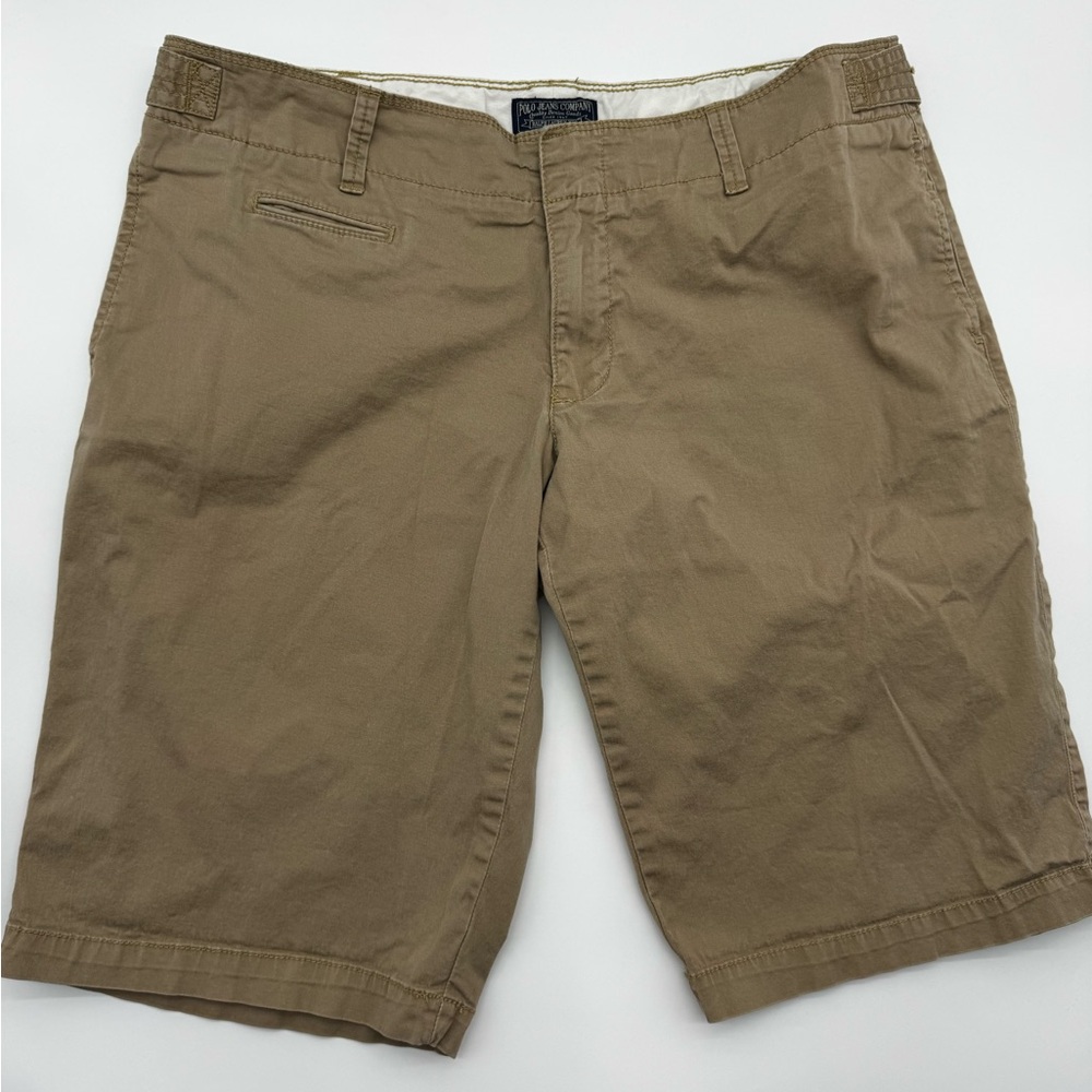 Vtg Polo Jean Company Women's‎ Tan Walking Shorts, 14